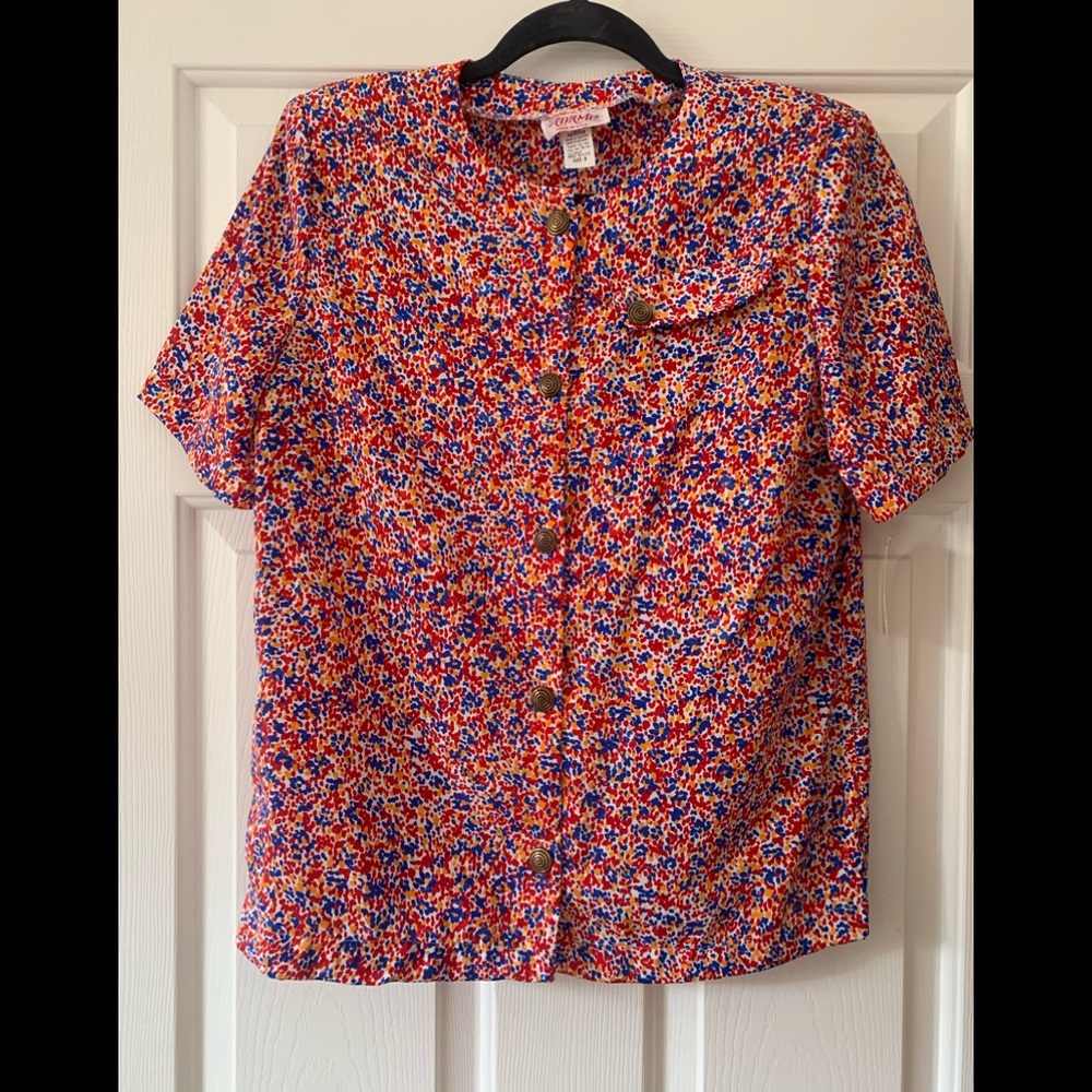 Vintage size 8 short sleeve blouse
